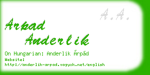 arpad anderlik business card