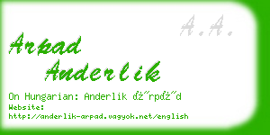 arpad anderlik business card